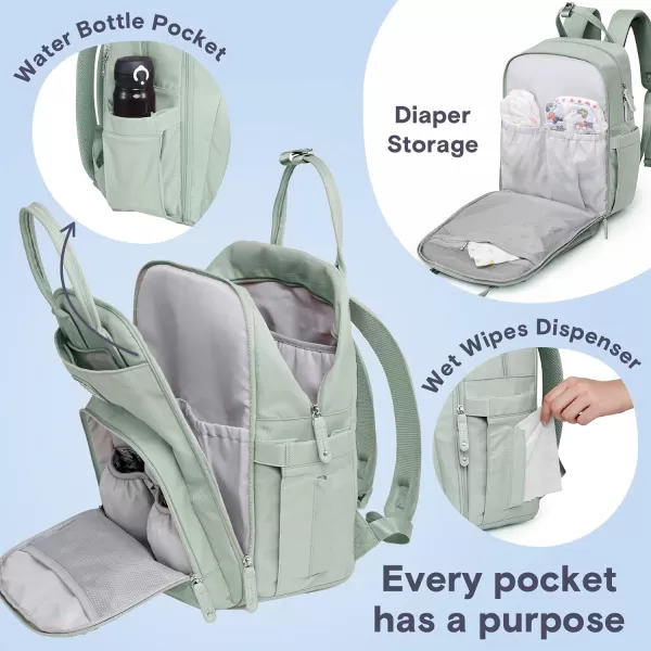 RUVALINO Diaper Bag Backpack - Multifunction Travel Back Pack Maternity Baby Changing Bags, Diaper Changing Totes, Large Capacity, Waterproof and Stylish, Baby Travel Essential, Gray