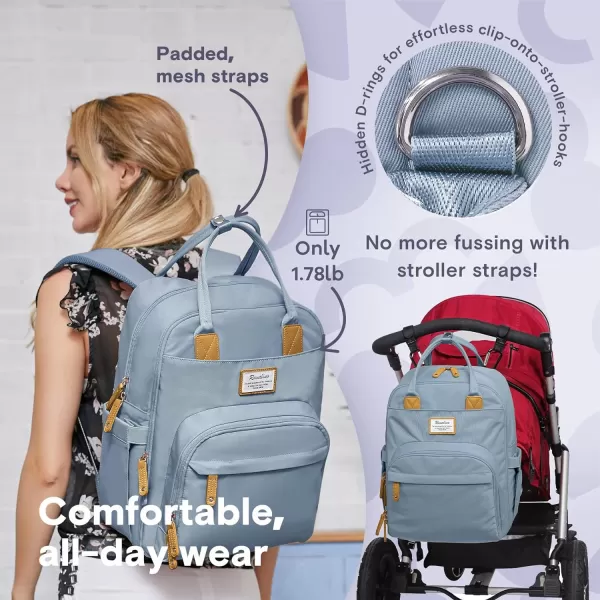 RUVALINO Diaper Bag Backpack - Multifunction Travel Back Pack Maternity Baby Changing Bags, Diaper Changing Totes, Large Capacity, Waterproof and Stylish, Baby Travel Essential, Gray