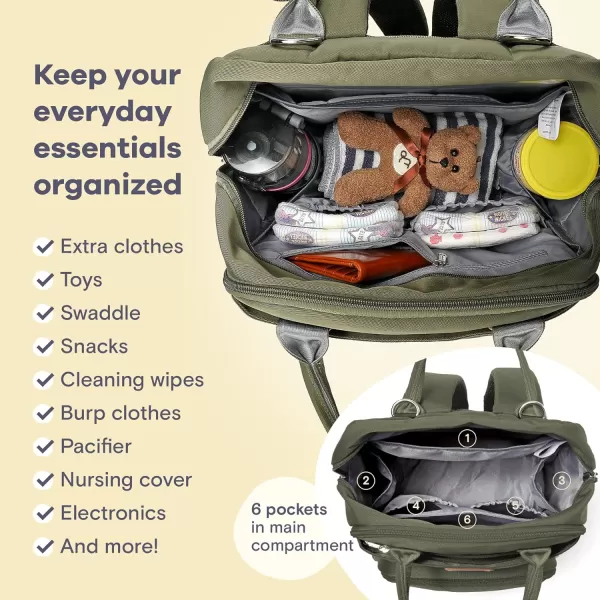 RUVALINO Diaper Bag Backpack - Multifunction Travel Back Pack Maternity Baby Changing Bags, Diaper Changing Totes, Large Capacity, Waterproof and Stylish, Baby Travel Essential, Gray