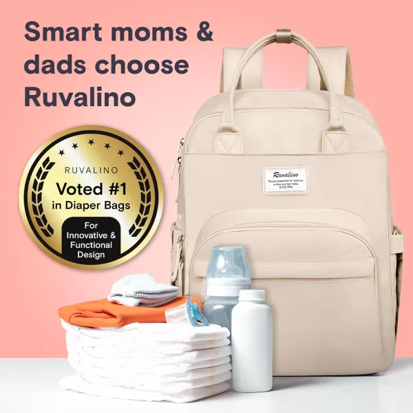 RUVALINO Diaper Bag Backpack - Multifunction Travel Back Pack Maternity Baby Changing Bags, Diaper Changing Totes, Large Capacity, Waterproof and Stylish, Baby Travel Essential, Gray