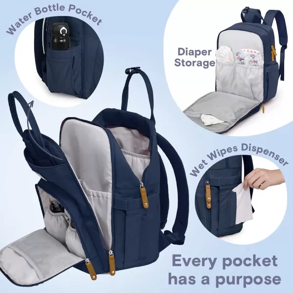RUVALINO Diaper Bag Backpack - Multifunction Travel Back Pack Maternity Baby Changing Bags, Diaper Changing Totes, Large Capacity, Waterproof and Stylish, Baby Travel Essential, Gray