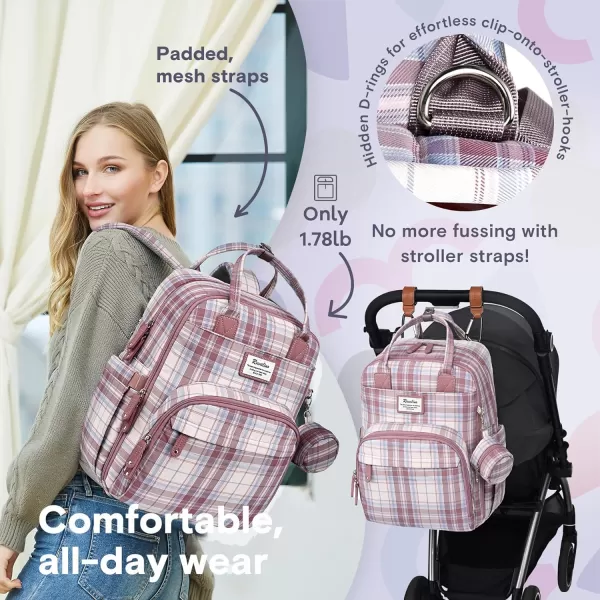 RUVALINO Diaper Bag Backpack - Multifunction Travel Back Pack Maternity Baby Changing Bags, Diaper Changing Totes, Large Capacity, Waterproof and Stylish, Baby Travel Essential, Gray