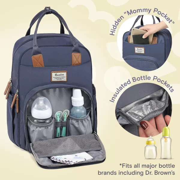 RUVALINO Diaper Bag Backpack - Multifunction Travel Back Pack Maternity Baby Changing Bags, Diaper Changing Totes, Large Capacity, Waterproof and Stylish, Baby Travel Essential, Gray