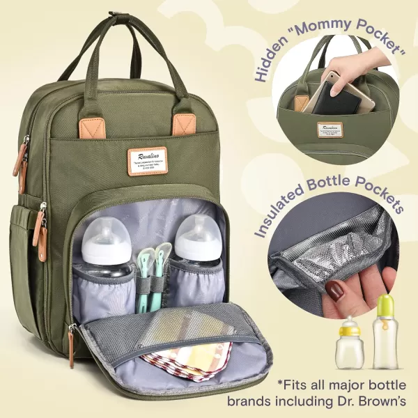 RUVALINO Diaper Bag Backpack - Multifunction Travel Back Pack Maternity Baby Changing Bags, Diaper Changing Totes, Large Capacity, Waterproof and Stylish, Baby Travel Essential, Gray