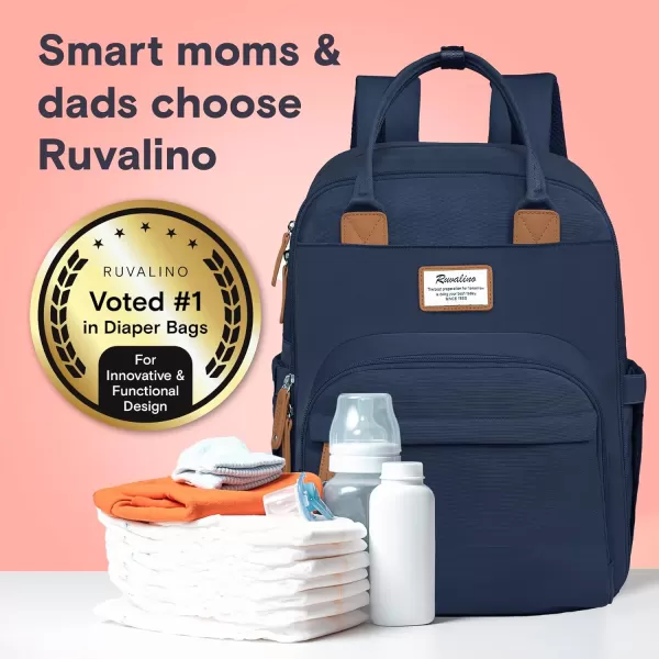 RUVALINO Diaper Bag Backpack - Multifunction Travel Back Pack Maternity Baby Changing Bags, Diaper Changing Totes, Large Capacity, Waterproof and Stylish, Baby Travel Essential, Gray