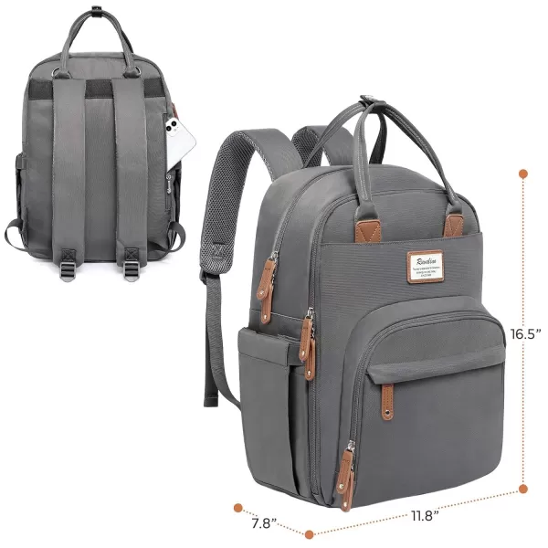 RUVALINO Diaper Bag Backpack - Multifunction Travel Back Pack Maternity Baby Changing Bags, Diaper Changing Totes, Large Capacity, Waterproof and Stylish, Baby Travel Essential, Gray