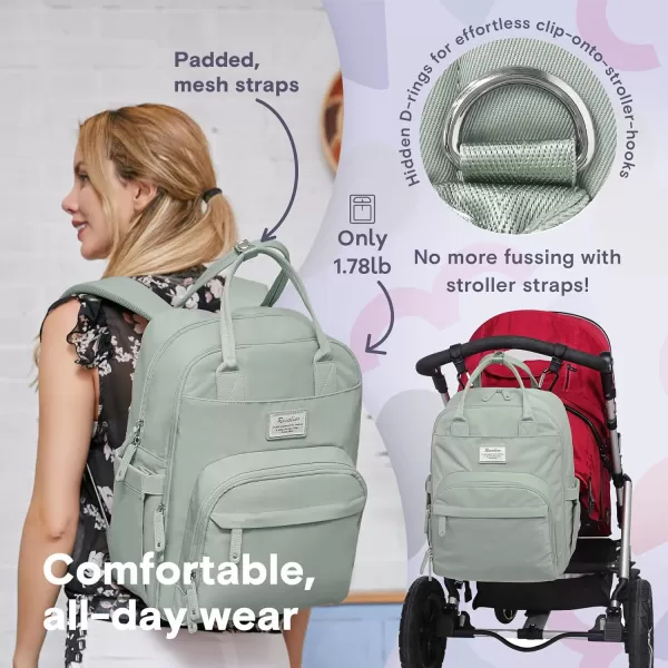 RUVALINO Diaper Bag Backpack - Multifunction Travel Back Pack Maternity Baby Changing Bags, Diaper Changing Totes, Large Capacity, Waterproof and Stylish, Baby Travel Essential, Gray