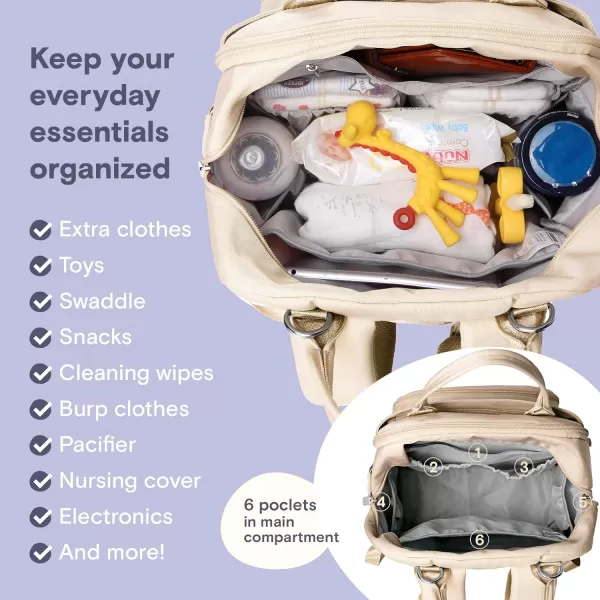 RUVALINO Diaper Bag Backpack - Multifunction Travel Back Pack Maternity Baby Changing Bags, Diaper Changing Totes, Large Capacity, Waterproof and Stylish, Baby Travel Essential, Gray