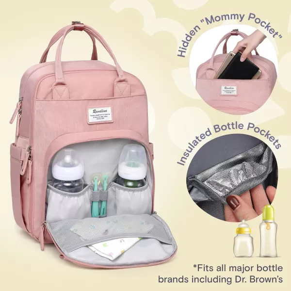 RUVALINO Diaper Bag Backpack, Multifunction Travel Back Pack Maternity Baby Changing Bags, Large Capacity, Waterproof and Stylish, Black