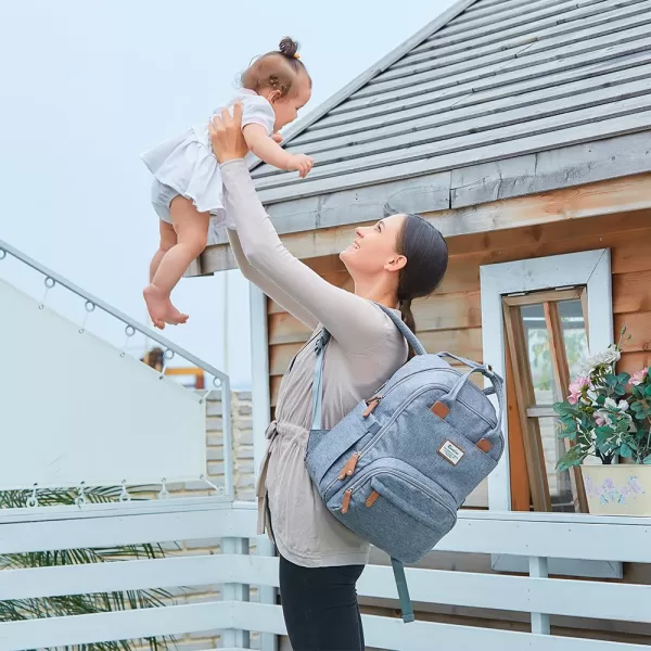 RUVALINO Diaper Bag Backpack, Multifunction Travel Back Pack Maternity Baby Changing Bags, Large Capacity, Waterproof and Stylish, Black