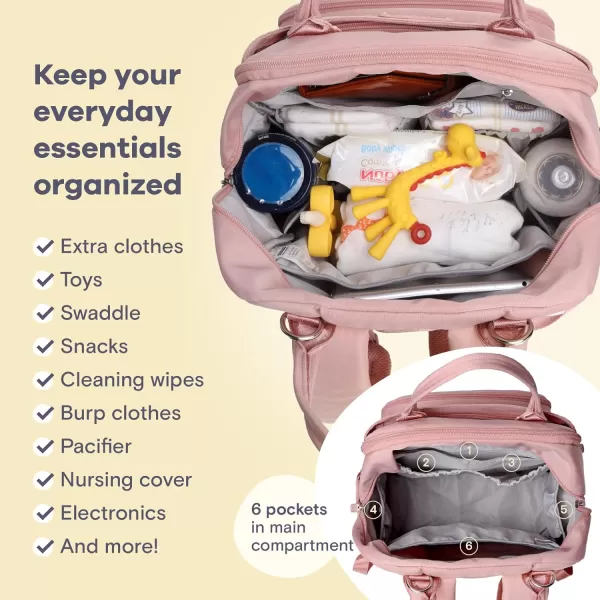 RUVALINO Diaper Bag Backpack, Multifunction Travel Back Pack Maternity Baby Changing Bags, Large Capacity, Waterproof and Stylish, Black