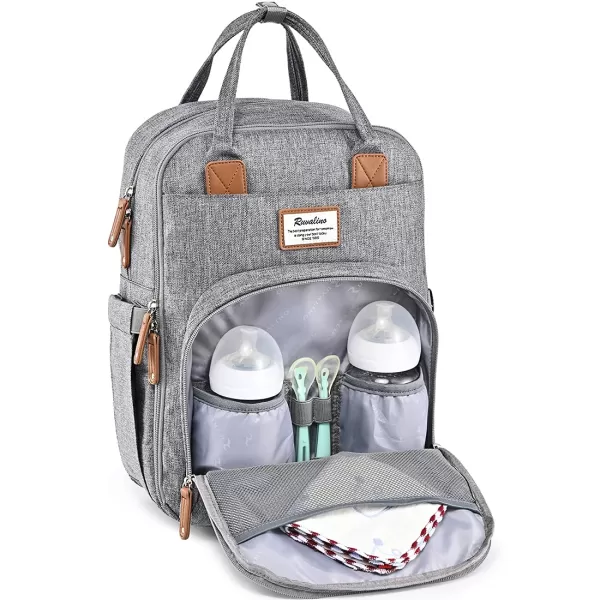 RUVALINO Diaper Bag Backpack, Multifunction Travel Back Pack Maternity Baby Changing Bags, Large Capacity, Waterproof and Stylish, Black