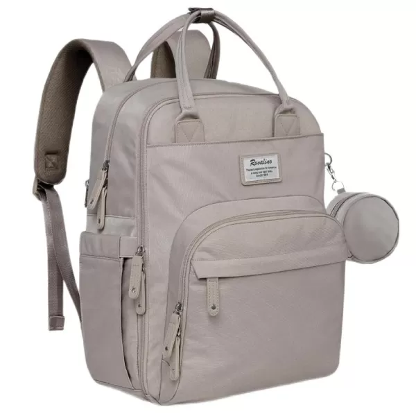RUVALINO Diaper Bag Backpack - Multifunction Travel Back Pack Maternity Baby Changing Bags, Diaper Changing Totes, Large Capacity, Waterproof and Stylish, Baby Travel Essential, Gray