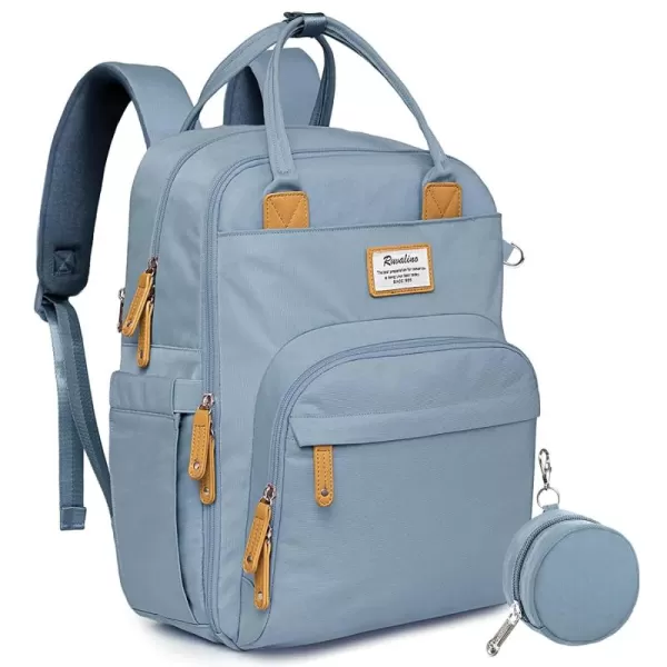 RUVALINO Diaper Bag Backpack - Multifunction Travel Back Pack Maternity Baby Changing Bags, Diaper Changing Totes, Large Capacity, Waterproof and Stylish, Baby Travel Essential, Gray