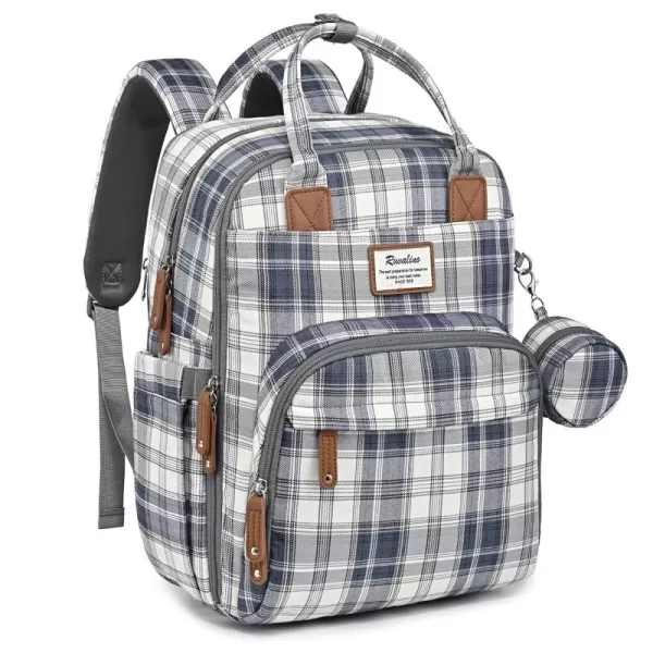 RUVALINO Diaper Bag Backpack - Multifunction Travel Back Pack Maternity Baby Changing Bags, Diaper Changing Totes, Large Capacity, Waterproof and Stylish, Baby Travel Essential, Gray