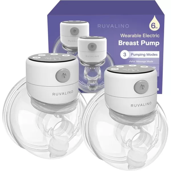 Wearable Breast Pump, RUVALINO S12A Portable Electric Breast Pump Hands Free with 3 Modes &amp; 12 Levels, Smart Display, 24mm Comfortable Flange, Breastfeeding Essentials Baby Registry