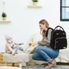 imageRUVALINO Diaper Bag Backpack  Multifunction Travel Back Pack Maternity Baby Changing Bags Diaper Changing Totes Large Capacity Waterproof and Stylish Baby Travel Essential Army GreenDeep Black