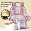 imageRUVALINO Diaper Bag Backpack  Multifunction Travel Back Pack Maternity Baby Changing Bags Diaper Changing Totes Large Capacity Waterproof and Stylish Baby Travel Essential Army GreenPink Plaid