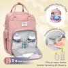 imageRUVALINO Diaper Bag Backpack  Multifunction Travel Back Pack Maternity Baby Changing Bags Diaper Changing Totes Large Capacity Waterproof and Stylish Baby Travel Essential Army GreenPink