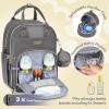 imageRUVALINO Diaper Bag Backpack  Multifunction Travel Back Pack Maternity Baby Changing Bags Diaper Changing Totes Large Capacity Waterproof and Stylish Baby Travel Essential Army GreenClassic Iron Gray