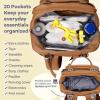 imageRUVALINO Diaper Bag Backpack  Multifunction Travel Back Pack Maternity Baby Changing Bags Diaper Changing Totes Large Capacity Waterproof and Stylish Baby Travel Essential Army GreenDark Brown