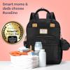 imageRUVALINO Diaper Bag Backpack  Multifunction Travel Back Pack Maternity Baby Changing Bags Diaper Changing Totes Large Capacity Waterproof and Stylish Baby Travel Essential Army GreenBlack Leopard