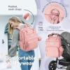 imageRUVALINO Diaper Bag Backpack  Multifunction Travel Back Pack Maternity Baby Changing Bags Diaper Changing Totes Large Capacity Waterproof and Stylish Baby Travel Essential Army GreenPink