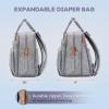 imageRUVALINO Diaper Bag Backpack  Multifunction Travel Back Pack Maternity Baby Changing Bags Diaper Changing Totes Large Capacity Waterproof and Stylish Baby Travel Essential Army GreenGray