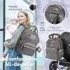 imageRUVALINO Diaper Bag Backpack  Multifunction Travel Back Pack Maternity Baby Changing Bags Diaper Changing Totes Large Capacity Waterproof and Stylish Baby Travel Essential Army GreenClassic Iron Gray