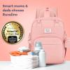 imageRUVALINO Diaper Bag Backpack  Multifunction Travel Back Pack Maternity Baby Changing Bags Diaper Changing Totes Large Capacity Waterproof and Stylish Baby Travel Essential Army GreenPink