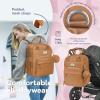 imageRUVALINO Diaper Bag Backpack  Multifunction Travel Back Pack Maternity Baby Changing Bags Diaper Changing Totes Large Capacity Waterproof and Stylish Baby Travel Essential Army GreenDark Brown