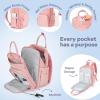 imageRUVALINO Diaper Bag Backpack  Multifunction Travel Back Pack Maternity Baby Changing Bags Diaper Changing Totes Large Capacity Waterproof and Stylish Baby Travel Essential Army GreenPink