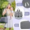 imageRUVALINO Diaper Bag Tote Hospital Bag Large Travel Weekender Diaper Changing Messenger for Mom and DadGray
