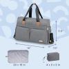 imageRUVALINO Diaper Bag Tote Hospital Bag Large Travel Weekender Diaper Changing Messenger for Mom and DadGray