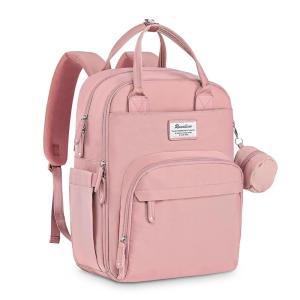 imageRUVALINO Diaper Bag Backpack  Multifunction Travel Back Pack Maternity Baby Changing Bags Diaper Changing Totes Large Capacity Waterproof and Stylish Baby Travel Essential Army GreenPink
