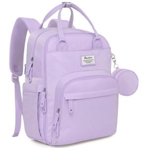 imageRUVALINO Diaper Bag Backpack  Multifunction Travel Back Pack Maternity Baby Changing Bags Diaper Changing Totes Large Capacity Waterproof and Stylish Baby Travel Essential Army GreenTaro Purple
