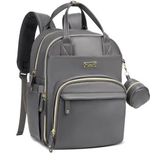 imageRUVALINO Diaper Bag Backpack  Multifunction Travel Back Pack Maternity Baby Changing Bags Diaper Changing Totes Large Capacity Waterproof and Stylish Baby Travel Essential Army GreenClassic Iron Gray