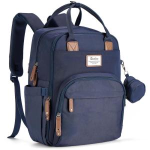 imageRUVALINO Diaper Bag Backpack  Multifunction Travel Back Pack Maternity Baby Changing Bags Diaper Changing Totes Large Capacity Waterproof and Stylish Baby Travel Essential Army GreenNavy Blue