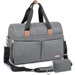 imageRUVALINO Diaper Bag Tote Hospital Bag Large Travel Weekender Diaper Changing Messenger for Mom and DadGray