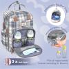 imageRUVALINO Diaper Bag Backpack Multifunction Travel Pack Maternity Baby Changing Bags Large Capacity Waterproof Blue Plaid
