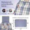 imageRUVALINO Diaper Bag Backpack Multifunction Travel Pack Maternity Baby Changing Bags Large Capacity Waterproof Blue Plaid