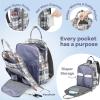 imageRUVALINO Diaper Bag Backpack Multifunction Travel Pack Maternity Baby Changing Bags Large Capacity Waterproof Blue Plaid
