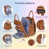 imageRUVALINO Diaper Bag Backpack Multifunction Travel Pack Maternity Baby Changing Bags Large Capacity Waterproof GrayBrown