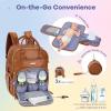 imageRUVALINO Diaper Bag Backpack Multifunction Travel Pack Maternity Baby Changing Bags Large Capacity Waterproof GrayBrown