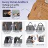 imageRUVALINO Diaper Bag Backpack Multifunction Travel Pack Maternity Baby Changing Bags Large Capacity Waterproof GrayGolden Brown