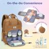 imageRUVALINO Diaper Bag Backpack Multifunction Travel Pack Maternity Baby Changing Bags Large Capacity Waterproof GrayGolden Brown
