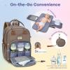 imageRUVALINO Diaper Bag Backpack Multifunction Travel Pack Maternity Baby Changing Bags Large Capacity Waterproof GrayKhaki