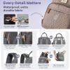 imageRUVALINO Diaper Bag Backpack Multifunction Travel Pack Maternity Baby Changing Bags Large Capacity Waterproof GrayKhaki