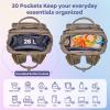 imageRUVALINO Diaper Bag Backpack Multifunction Travel Pack Maternity Baby Changing Bags Large Capacity Waterproof GrayKhaki