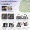 imageRUVALINO Diaper Bag Backpack Multifunction Travel Pack Maternity Baby Changing Bags Large Capacity Waterproof GrayLight Green